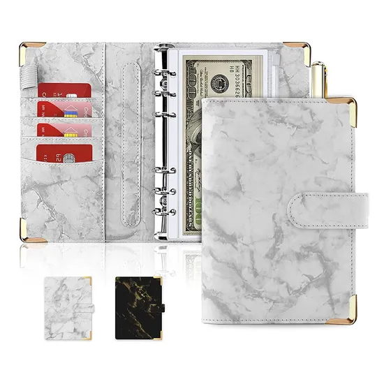 Shiny Hardcover Planner Personal Notebook A5 Diary PU Leather 6 Ring Binder